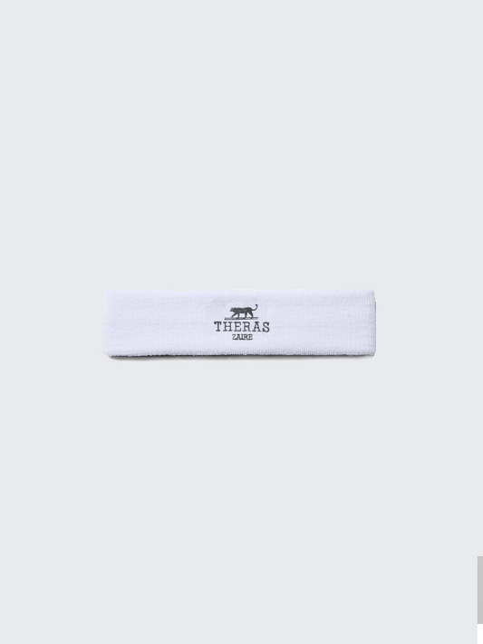 "Zaire" White Basketball HeadBand