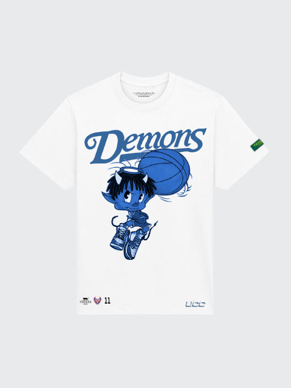 THERAS Zaire® x Tala Fam – Blue Demons Oversized T-Shirt Men’s White